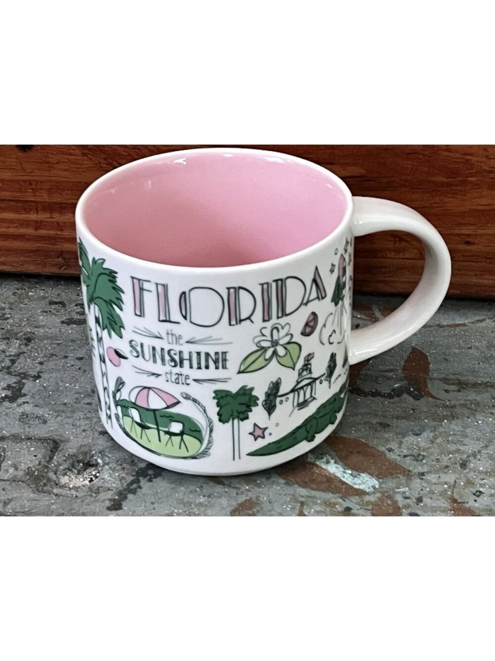 Starbucks Been There Series Collection FLORIDA Coffee Mug Pink Interior